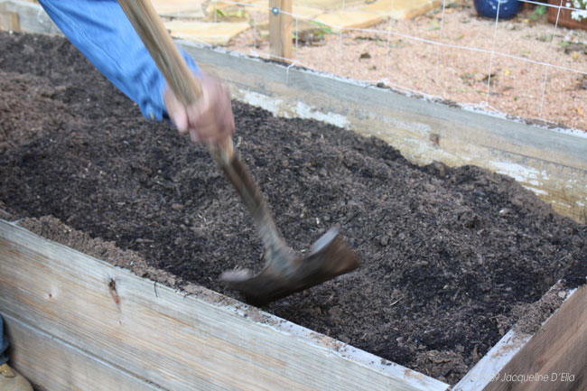 Adding compost improves soil.