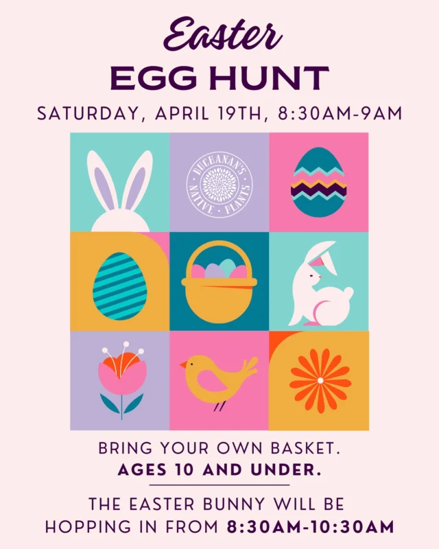 Join us for our annual Easter Egg Hunt! 🐣

This event is for ages 10 and under, including a section for the little ones who are 3 and under! Egg hunt begins at 8:30 👉while egg supplies last!👈Also, come snap a picture with the Easter Bunny from 8:30am-10:30am!🐇

Until then, hop into the Bungalow to shop all things Easter!🪺