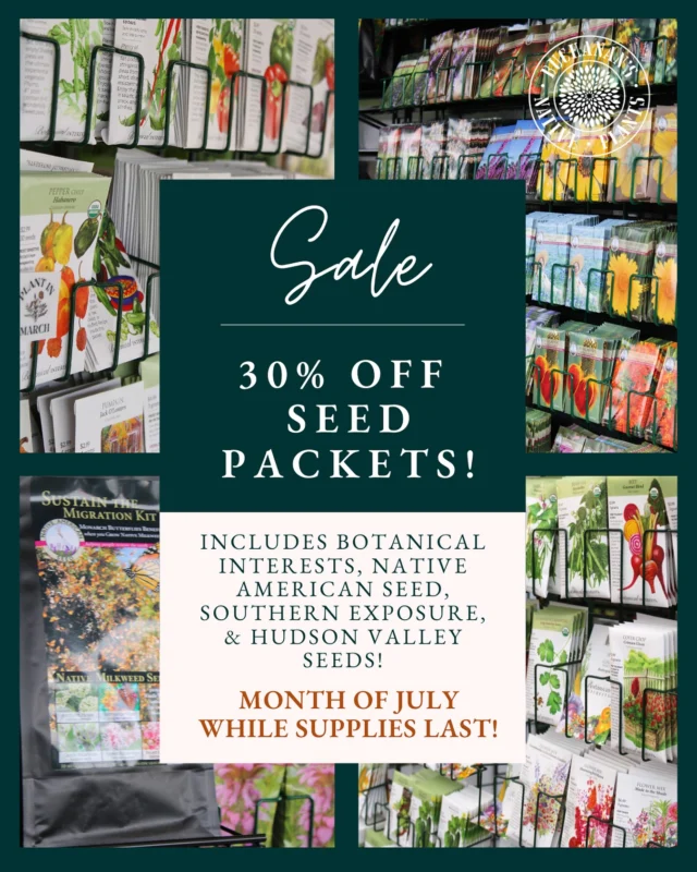 Working on planning your fall garden? 🍂

Why not stock up on some seeds this month! Our seed packets are currently 30% off through the month of July, while supplies last!🪴