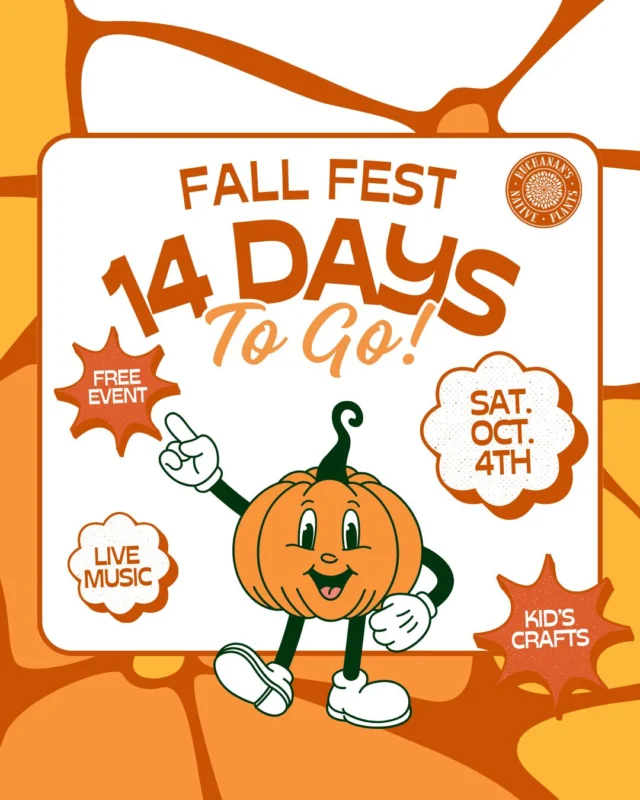 TWO WEEKS LEFT!🎪

Bring the entire family to our annual Fall Fest. This FREE family event is a great way to usher in the new season. Pick out your pumpkins, find cool seasonal color like snapdragons, crotons, and mums & let the kids have fun while you shop. 

Enjoy live music, food trucks, face painting, kids’ crafts, hayrides, libations, local vendors & more!🧡