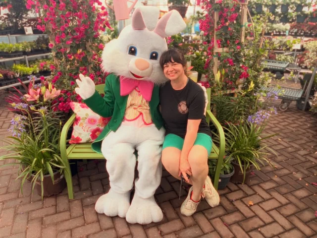 Come snap a pic with the Easter Bunny today! They’ll be hopping in the greenhouse until 12pm today!🐇🌈