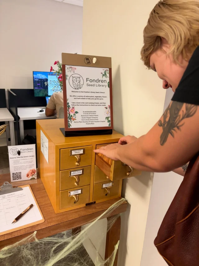 Today we had the pleasure of visiting @riceuniversity @fondrenlibrary seed library! If you’re like us and you love native plants and collecting and sharing seeds, be sure to check it out and show some support. 

Yes, it’s OPEN to the public! Thank you so much Hannah for inviting us out and we are so excited to see what it grows into.

They’ve already had approximately 3,000 seed checkouts!

Take a packet, Leave a Packet!✨🌱

Where should we go next?